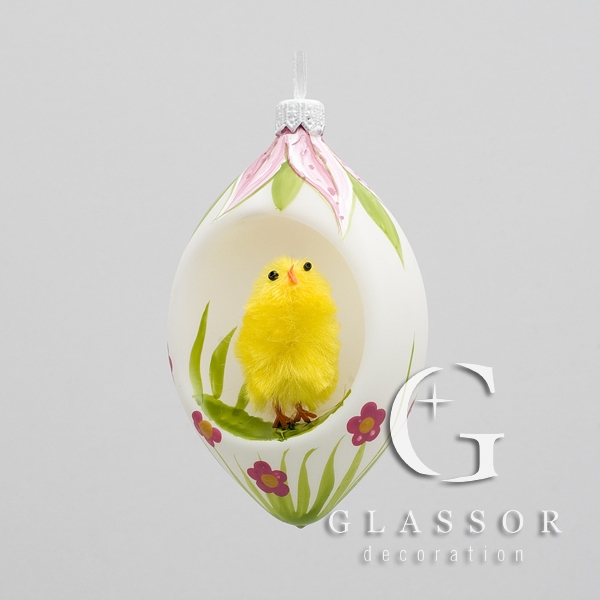 Easter Egg White Matte with Chicks