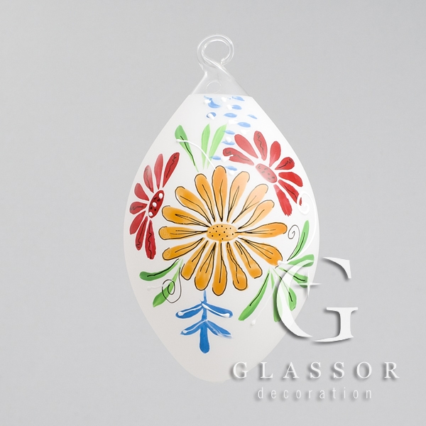 White Matte Easter Egg , Decorated