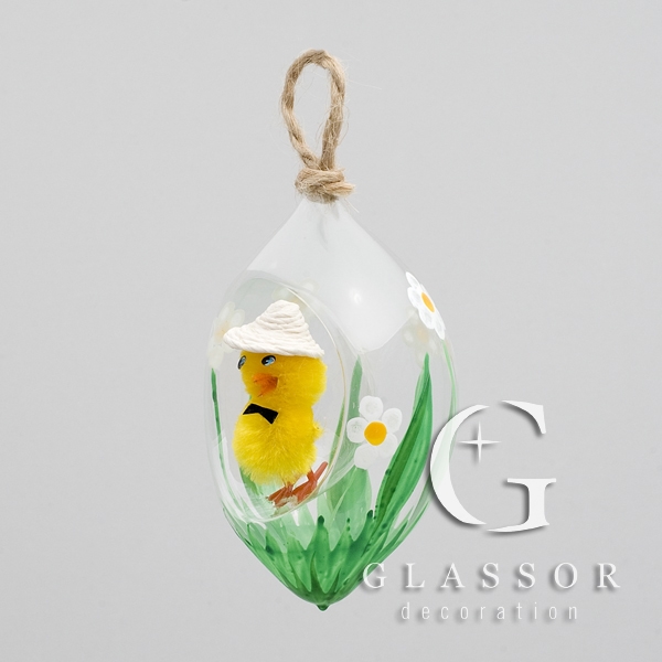 Transparent Easter Egg with Chick