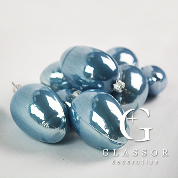 Glass Easter Decoration -Blue Porcelain