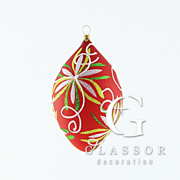 Easter egg in red colour with decor