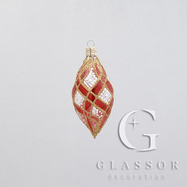 Transparent Olive , Decorated 8x4 cm