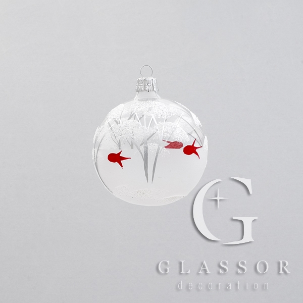 Transparent Christmas Tree Ball , Soft White Decor  Ř 6cm