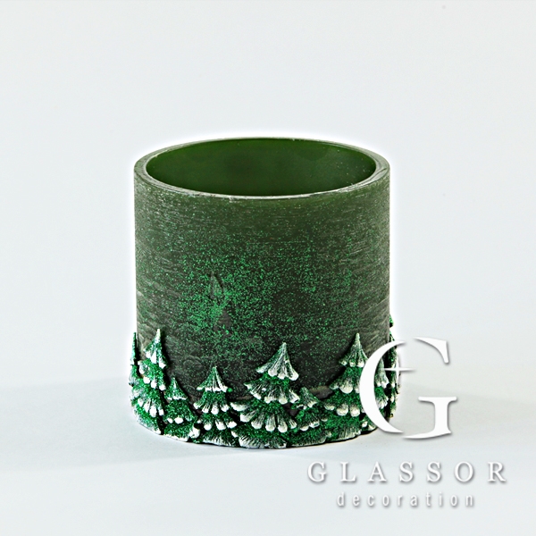 Christmas decoration - green candlestick
