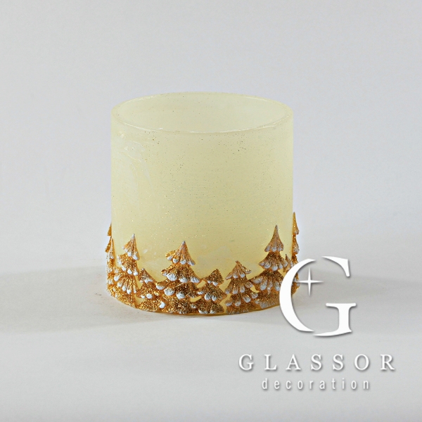 Christmas Decoration - Cream-colored Candlestick