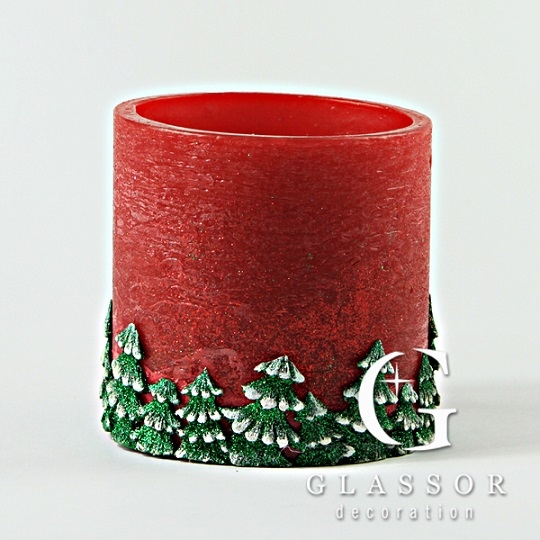Christmas Decoration - Large Red Candlestick