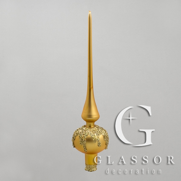 Gold Matte Glass Tree Topper, Decoration