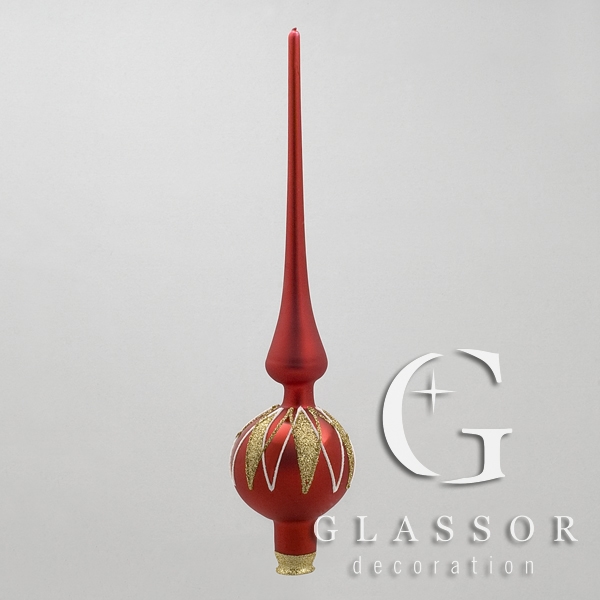 Red Matte Christmas Tree Topper, Decoration