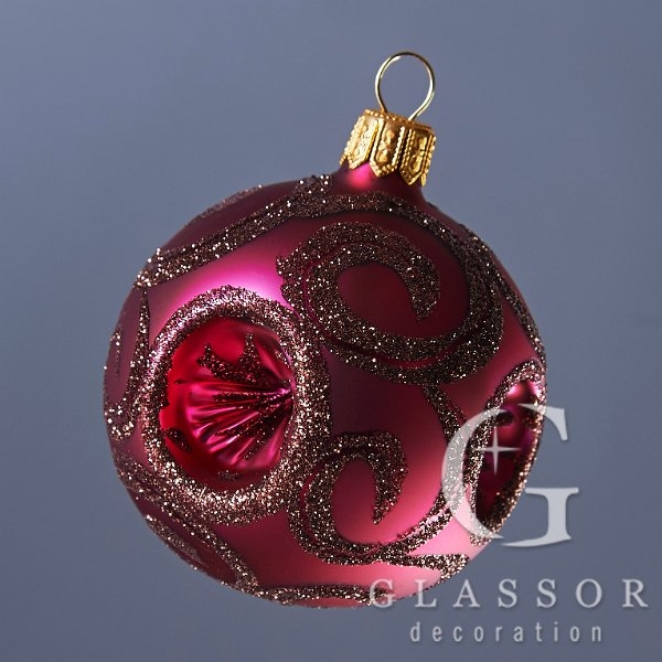 Christmas baubles - Ball wine red with reflectors with brown decor