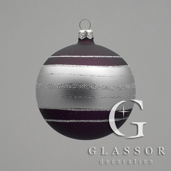 Purple Christmas Ball Ornaments, Decoration Ř 8cm