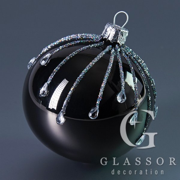 Xmas decoration - black ball with decor