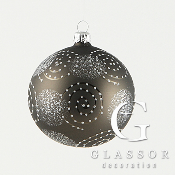 Grey Matte Christmas Decoration, ? 8cm