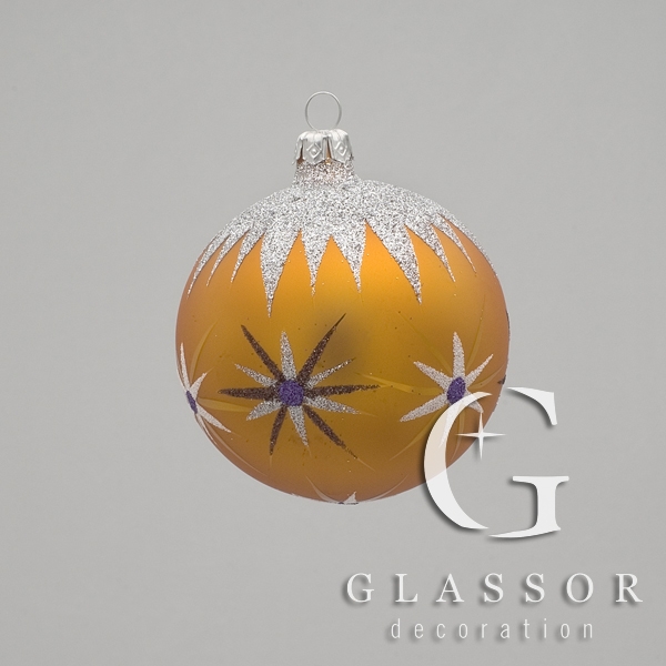 Christmas Ornament - Gold Glass Ball, Decoration Ř 8cm