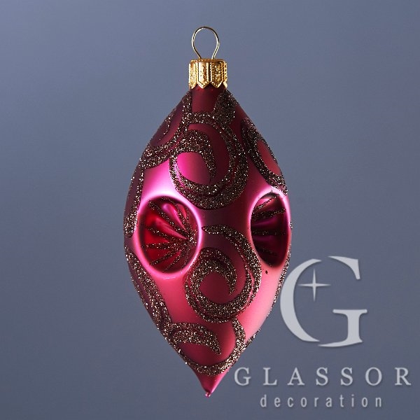 Traditional Christmas decoration - Olive wine red matt