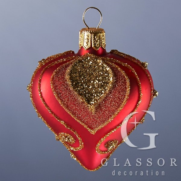 Christmas ornament – red heart with decor