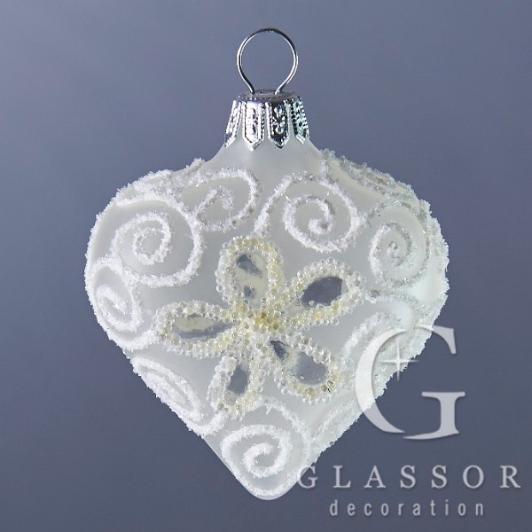 Glass christmas decoration – transparent heart
