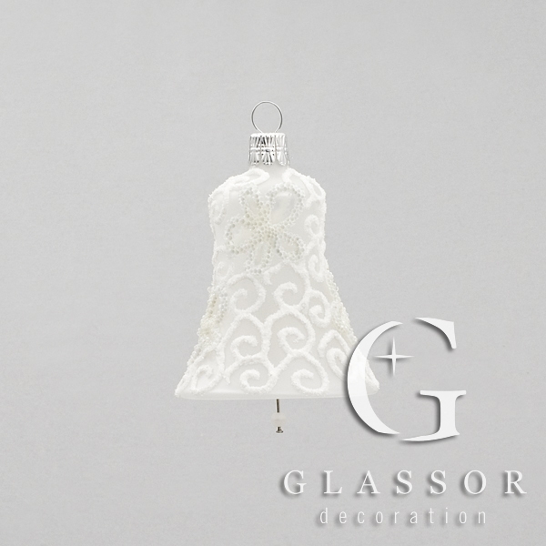 Frosted glass bell with flower décor
