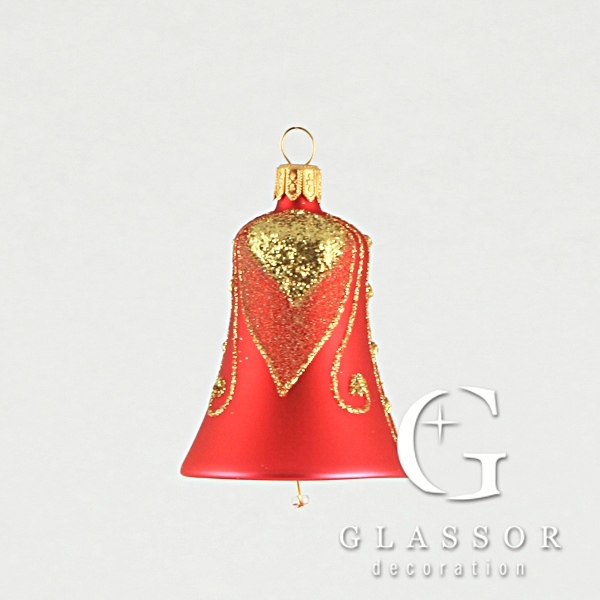 Red Christmas bell with gold décor
