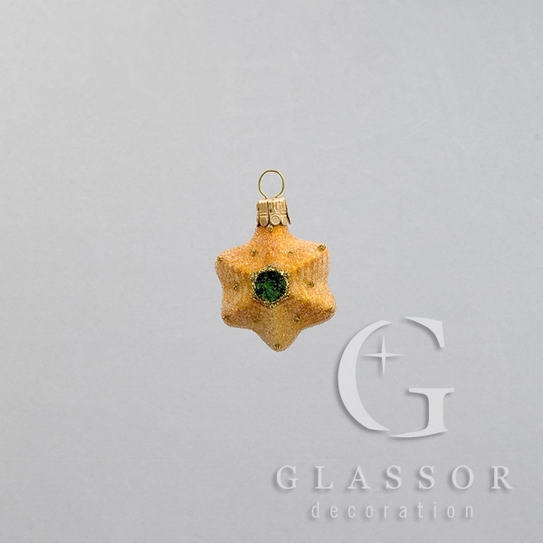 Christmas Gold Star with Green Coating