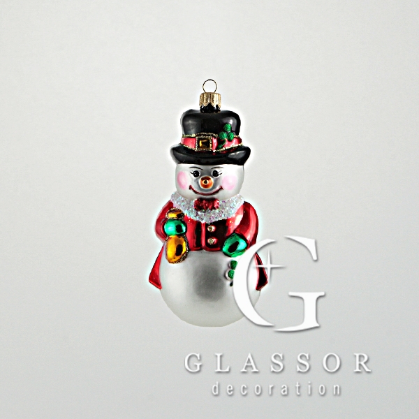 Snowman with purse Christmas ornament
