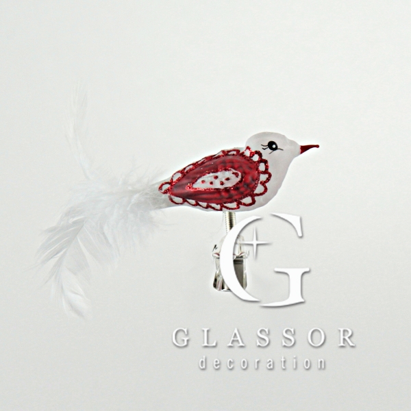 White glass bird matt finish
