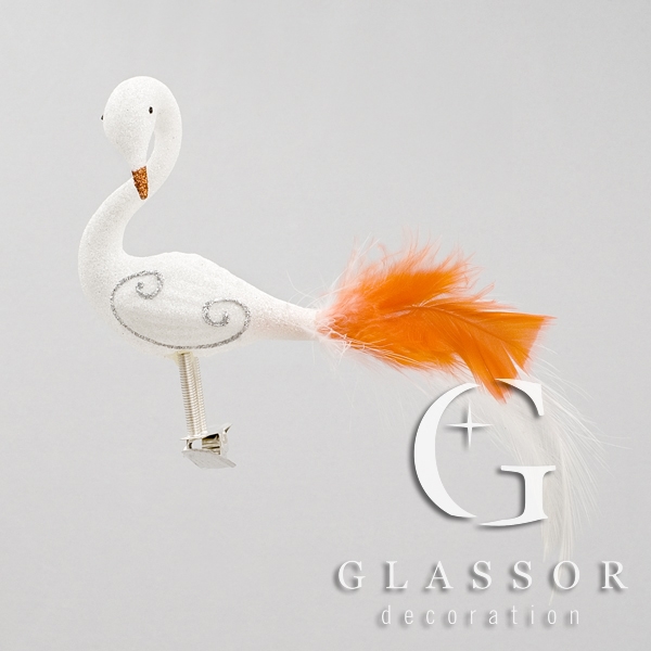 PLUMED WHITE SWAN WITH CLIP ATTACHMENT