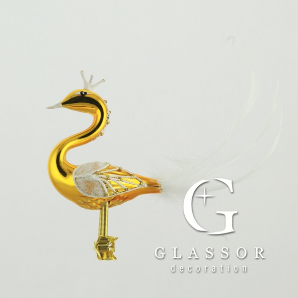 Gold glass swan
