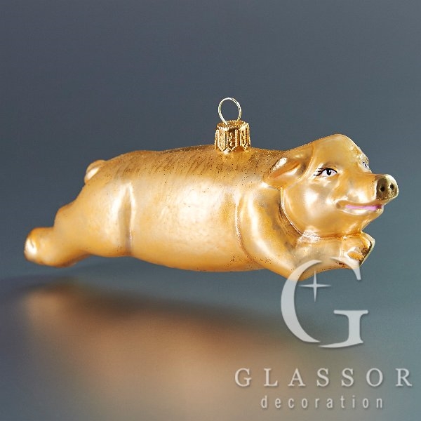 Christmas decoration - gold pig