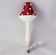 Toadstool with Red Glittered Cap on a Clip