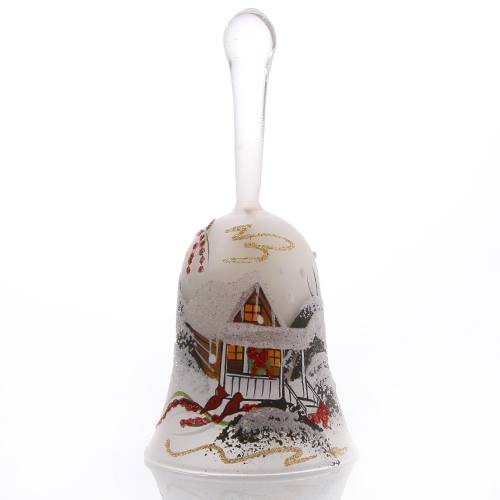 White bell with decor of cottage, simax