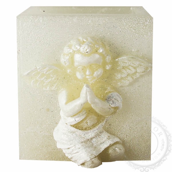 Candleholder prism with angel