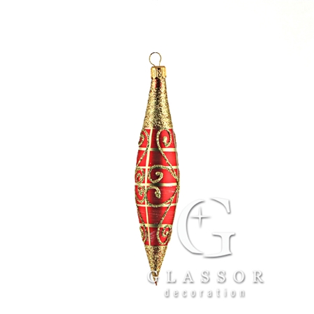 Ruby icicle with gold lattice