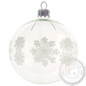 Clear Christmas bauble with snowflakes
