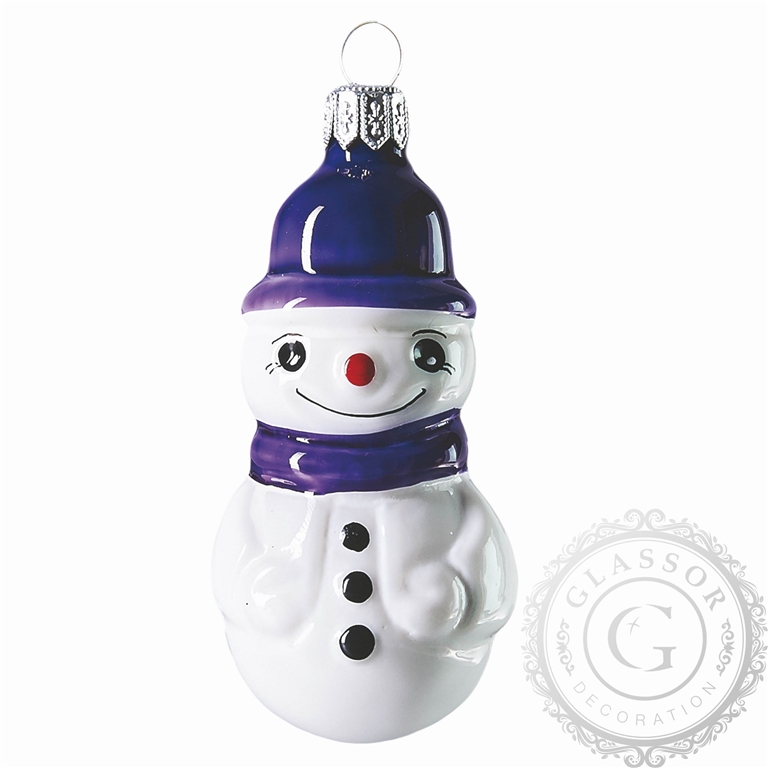 Snowman with purple hat