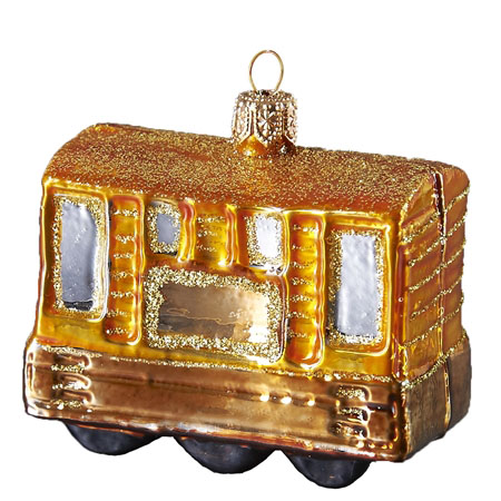Christmas orange wagon ornament
