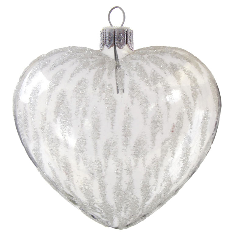 Clear Christmas heart white rain décor
