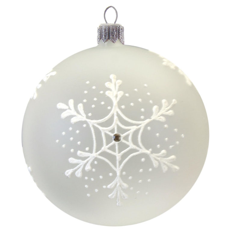 Christmas ball white with snowflake
