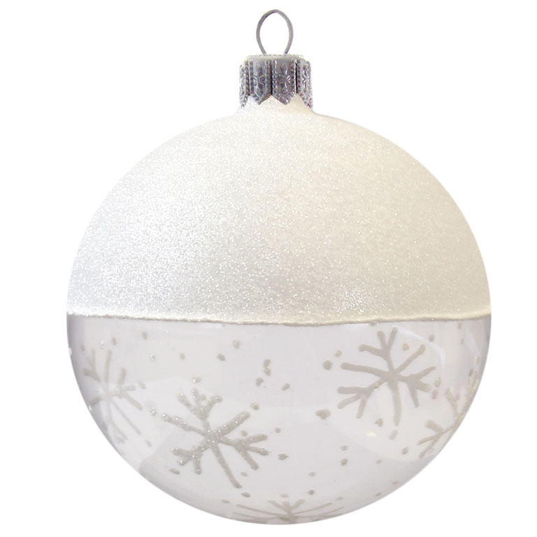 Glass bauble with snowflakes