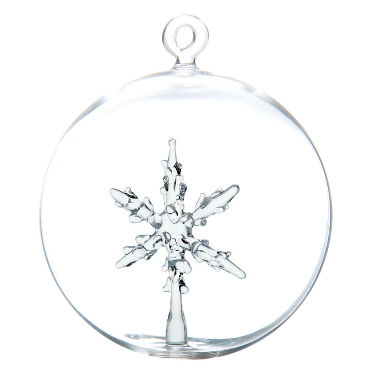 Bauble with transparent snowflake