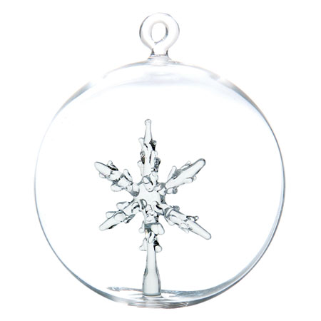 Christmas decoration - ball with snowflake 8 cm