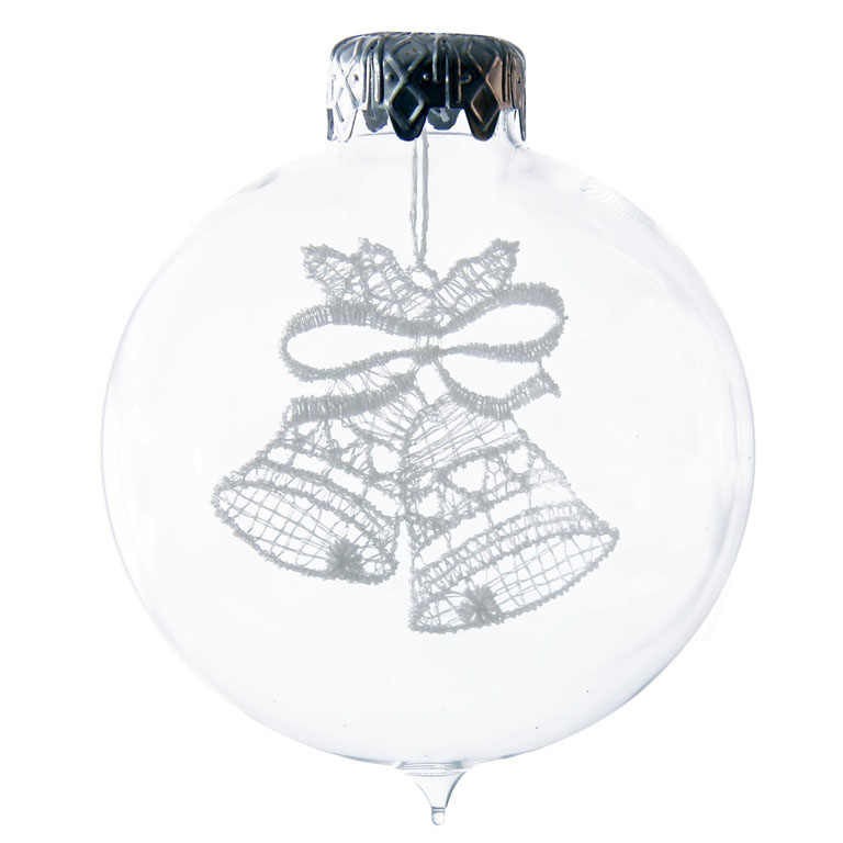 Transparent bauble with lace bells