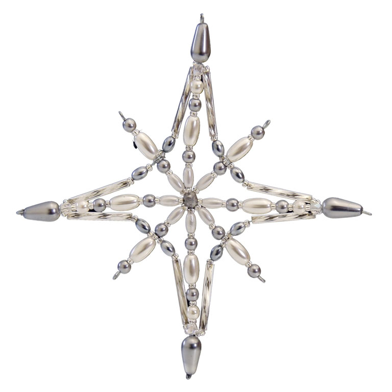 Grey pearl beads star decoration