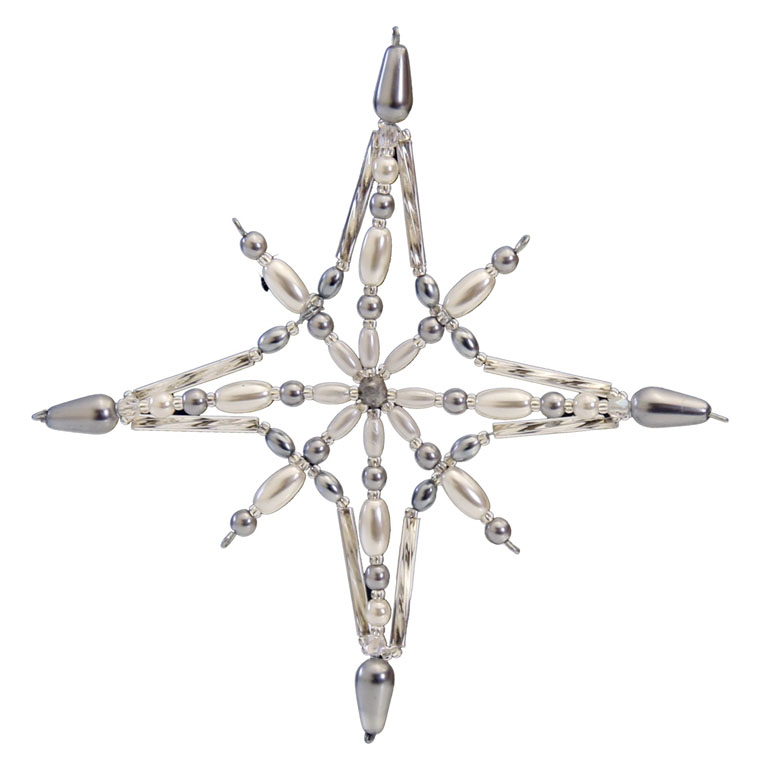 Grey pearl beads star decoration