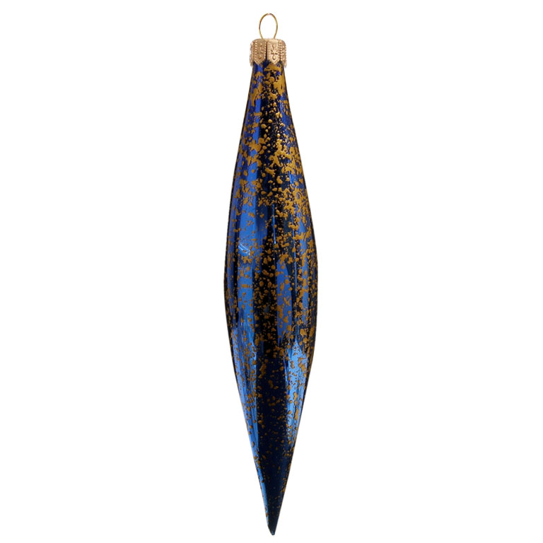 Teardrop blue with gold decor