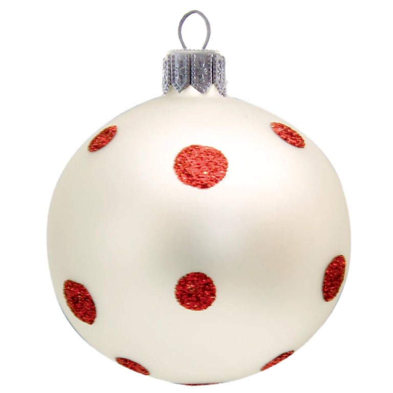 White bauble with dots