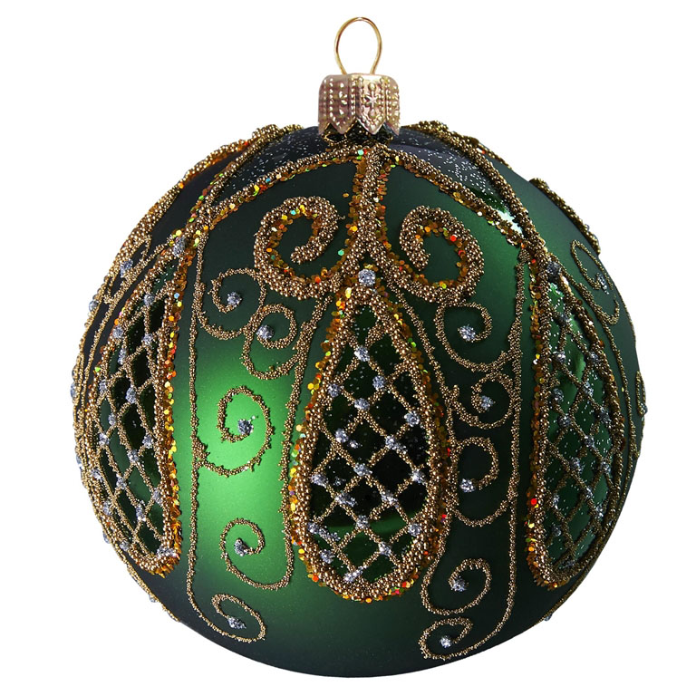 Christmas decoration - ball green with decor