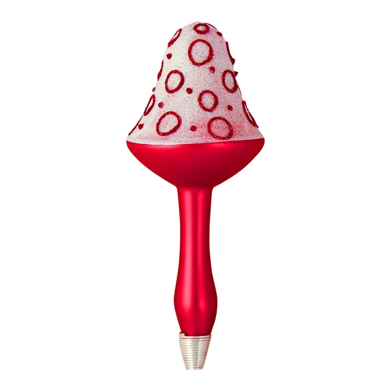 Red mushroom with white hat and dots