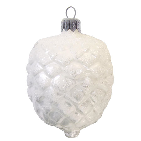 White Pinecone Christmas Ornament