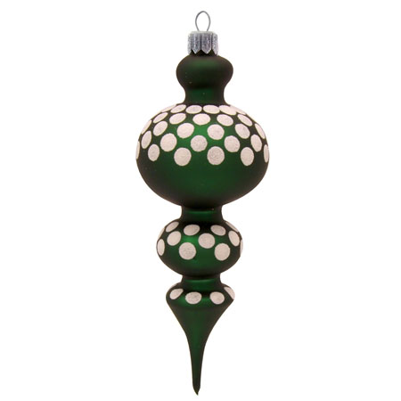Green ornament with white dots