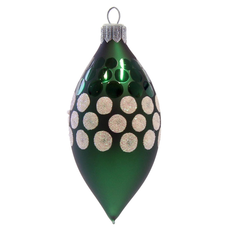 Green olive ornament with white dots
